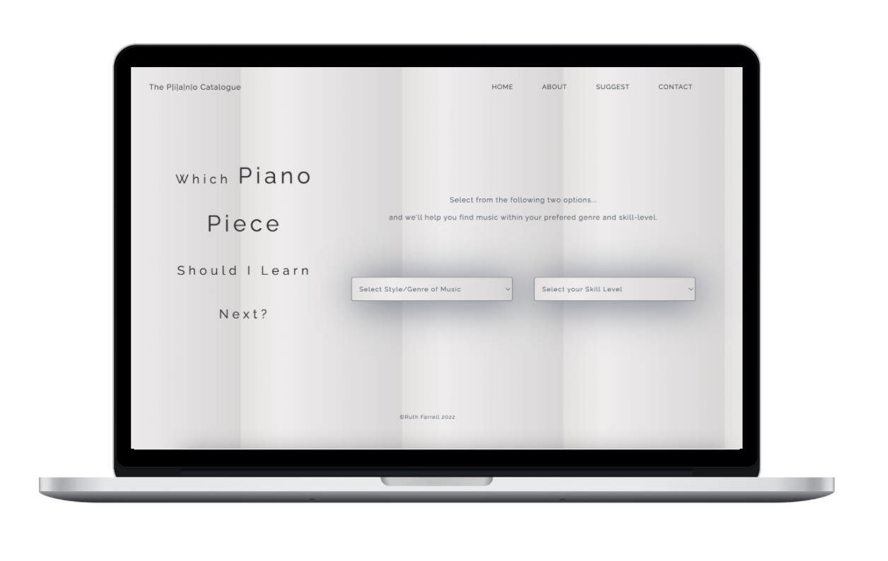 Recent work, the Piano Catalogue, on laptop